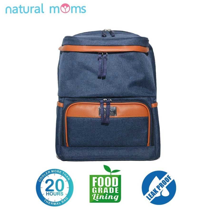 Natural Moms Thermal Bag Backpack - Max Blue  - 1
