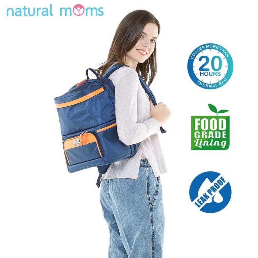 Natural Moms Thermal Bag Backpack - Max Blue  - 3