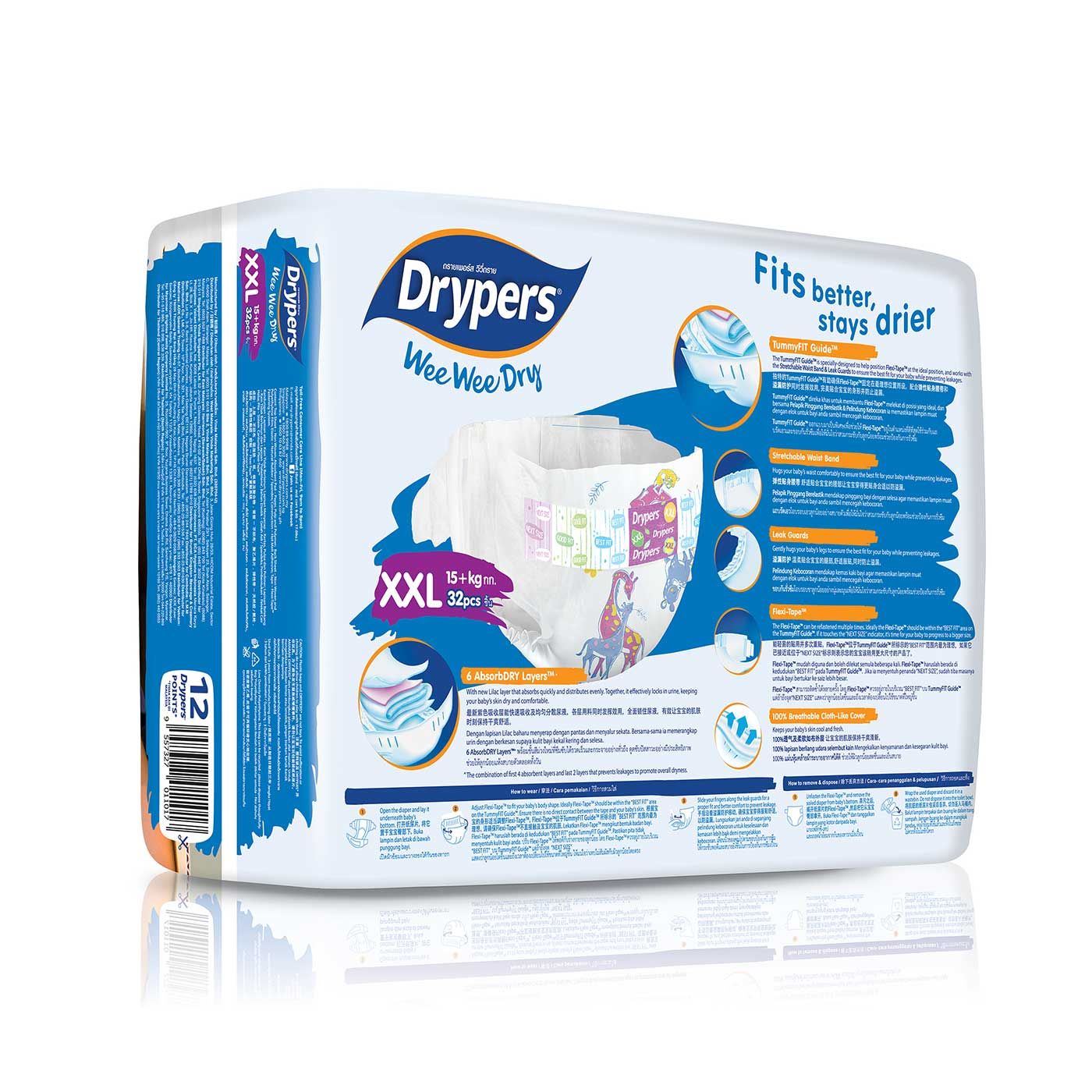 Drypers Wee Wee Dry - XXL 32s - 4