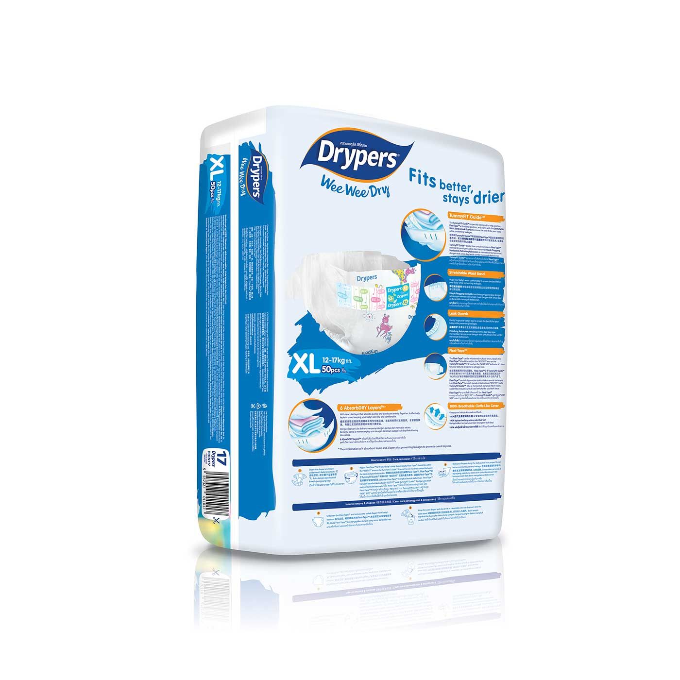 Drypers Wee Wee Dry - XL 50s - 4
