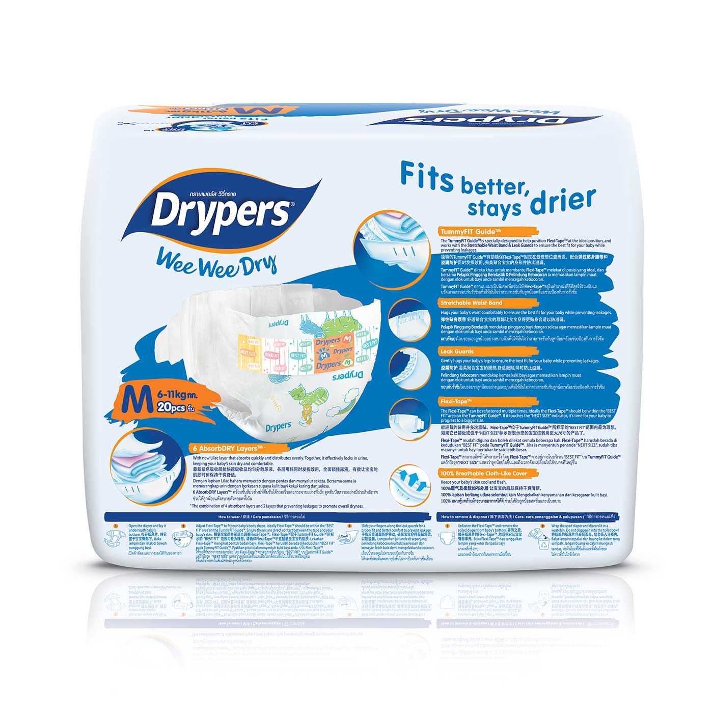 Drypers Wee Wee Dry - M 20s - 2