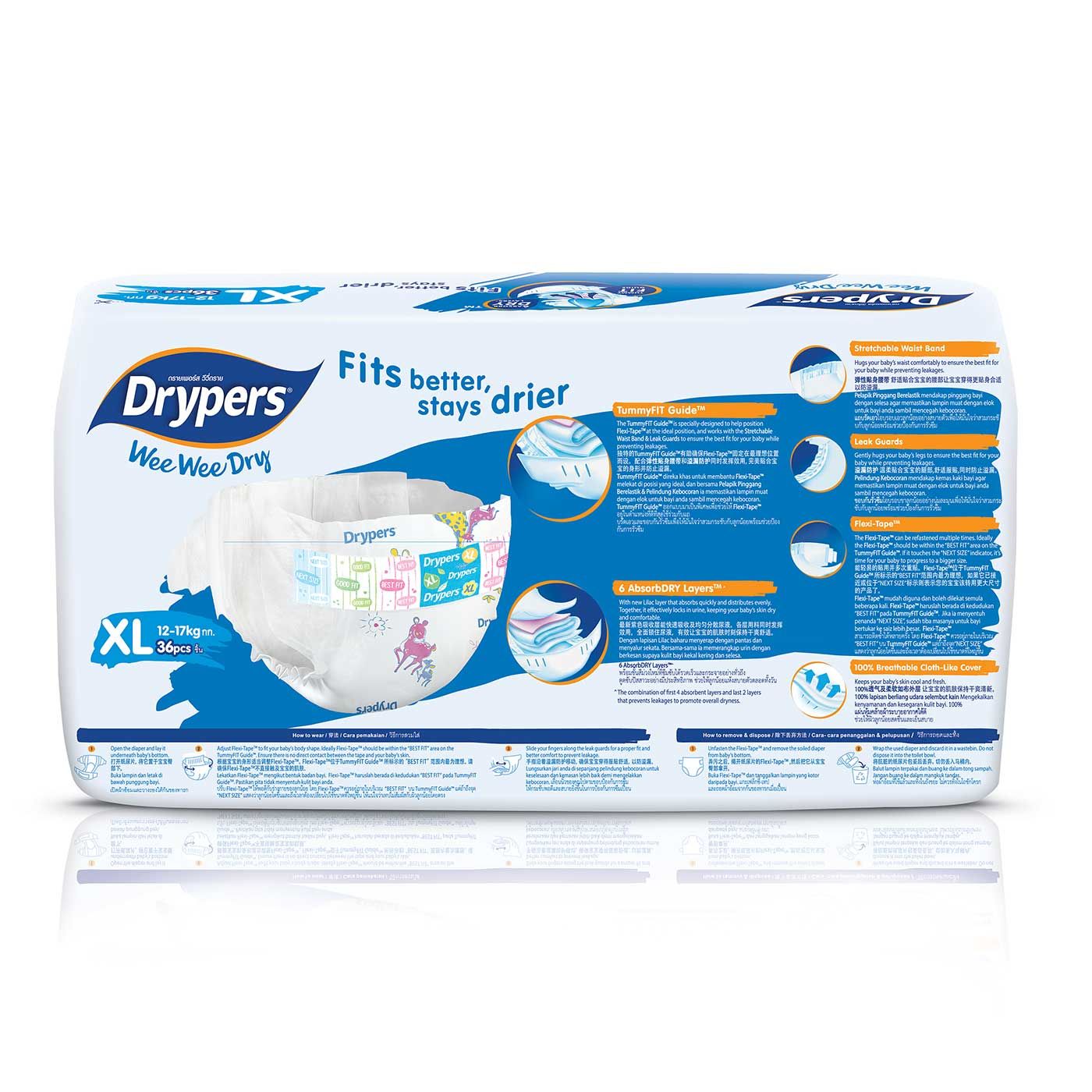 Drypers Wee Wee Dry - XL 36s - 3