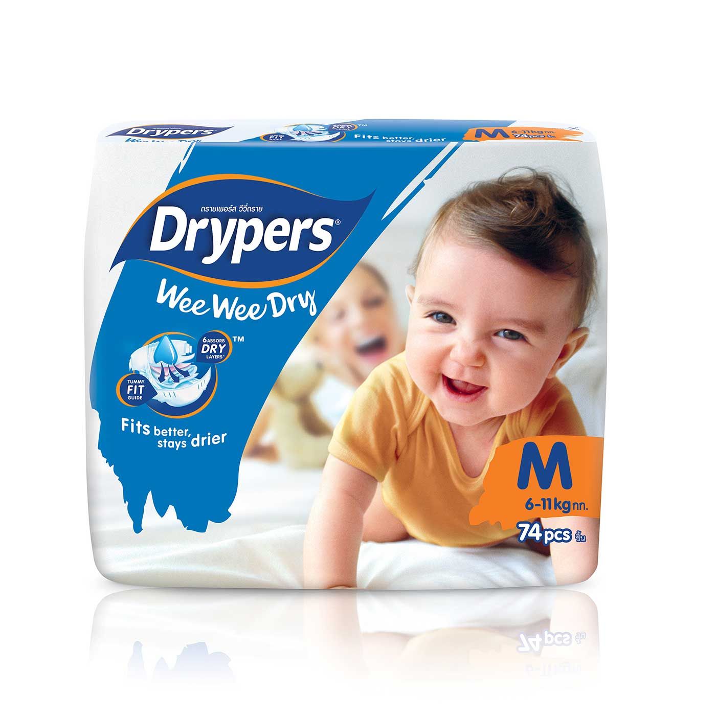 Drypers Wee Wee Dry - M 74s - 1