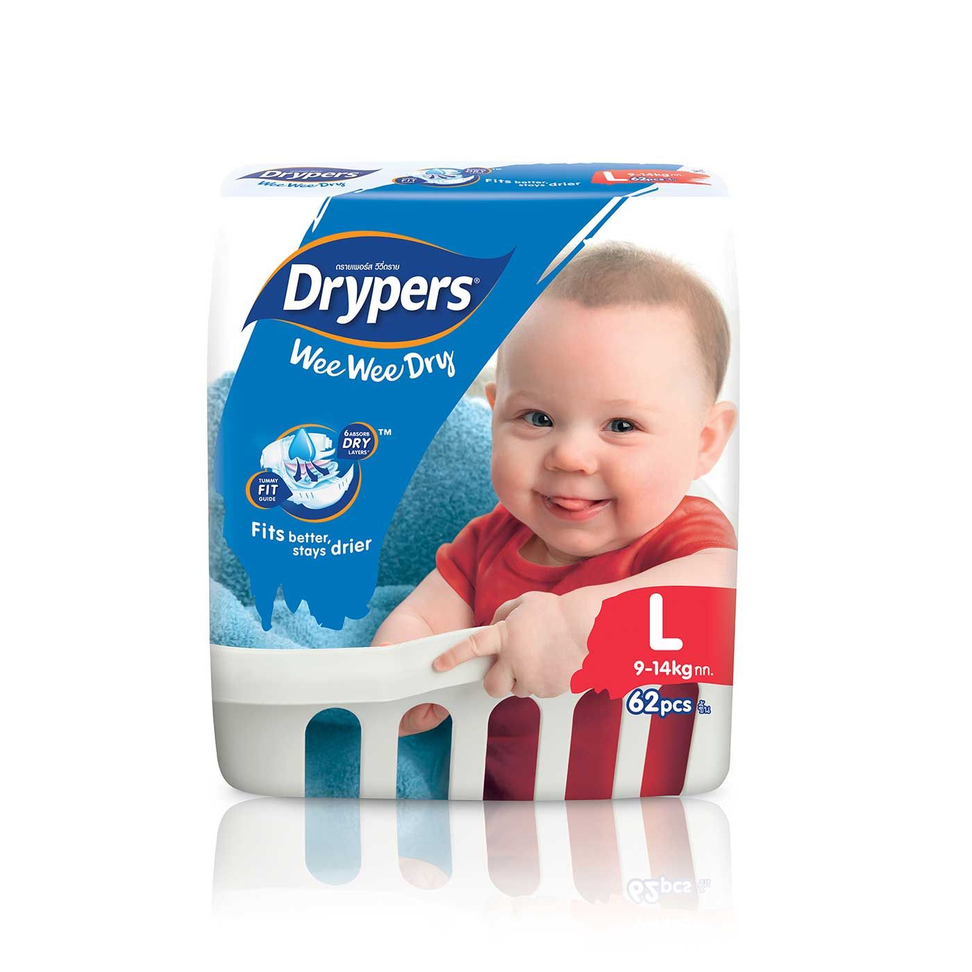 Drypers Wee Wee Dry - L 62s - 1