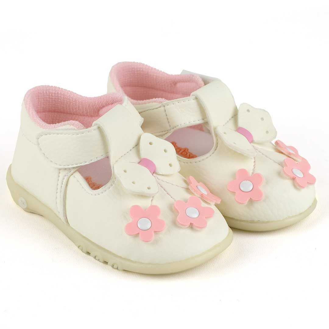 Happy Baby - Sepatu Bayi Bunyi Perempuan - PCB-809 - White - Size 19 - 1
