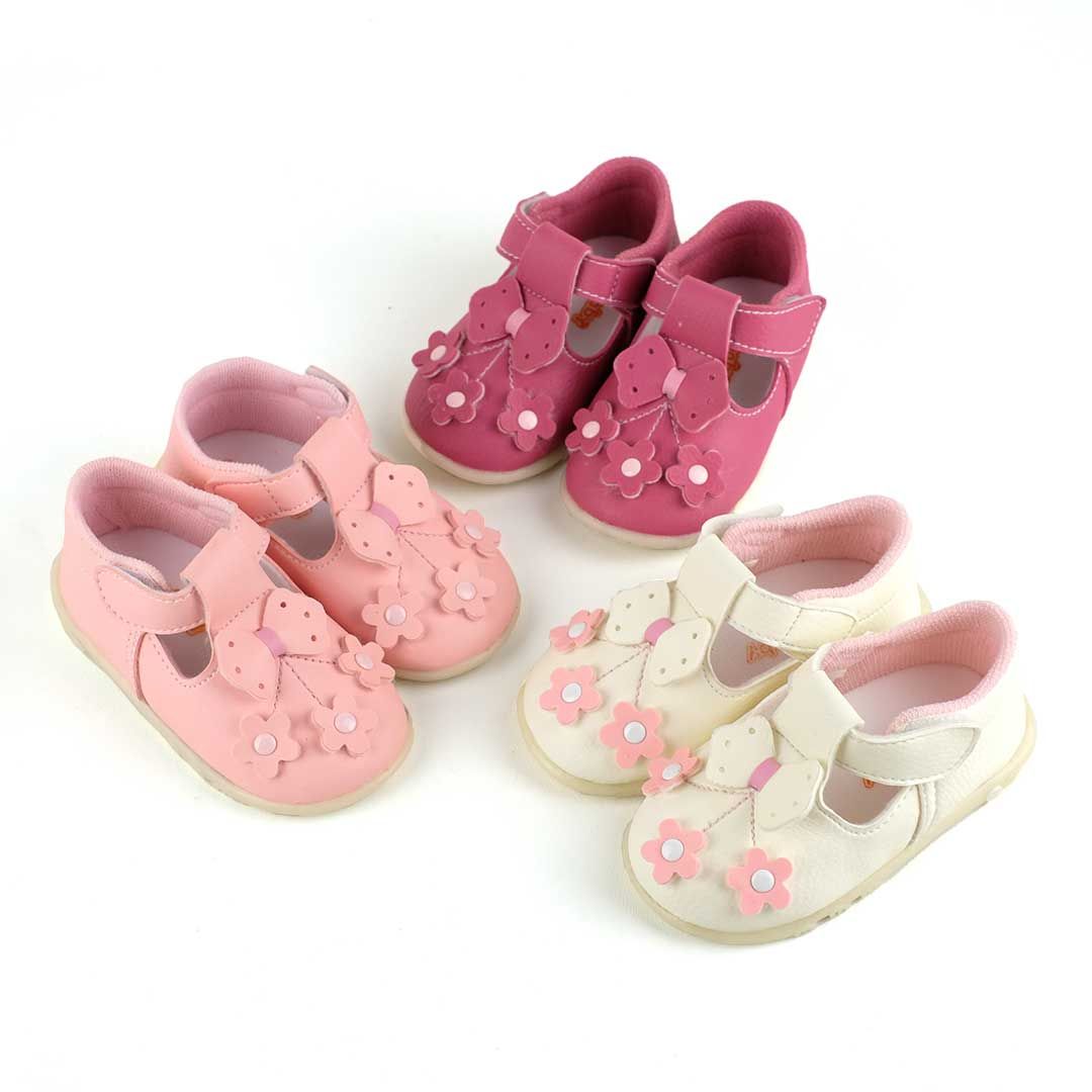 Happy Baby - Sepatu Bayi Bunyi Perempuan - PCB-809 - White - Size 19 - 5