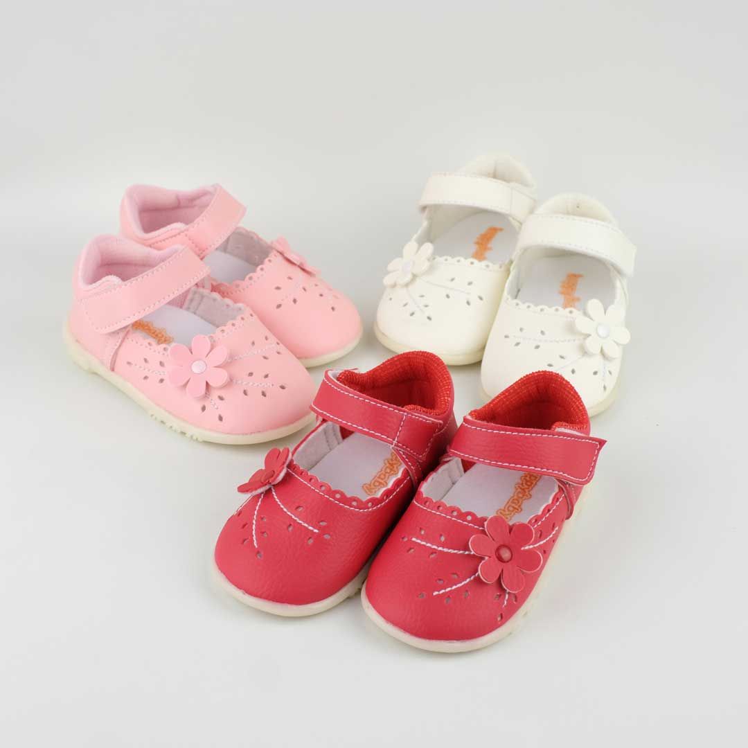 Happy Baby - Sepatu Bayi Bunyi Perempuan - PCB-851 - White - Size 19 - 6