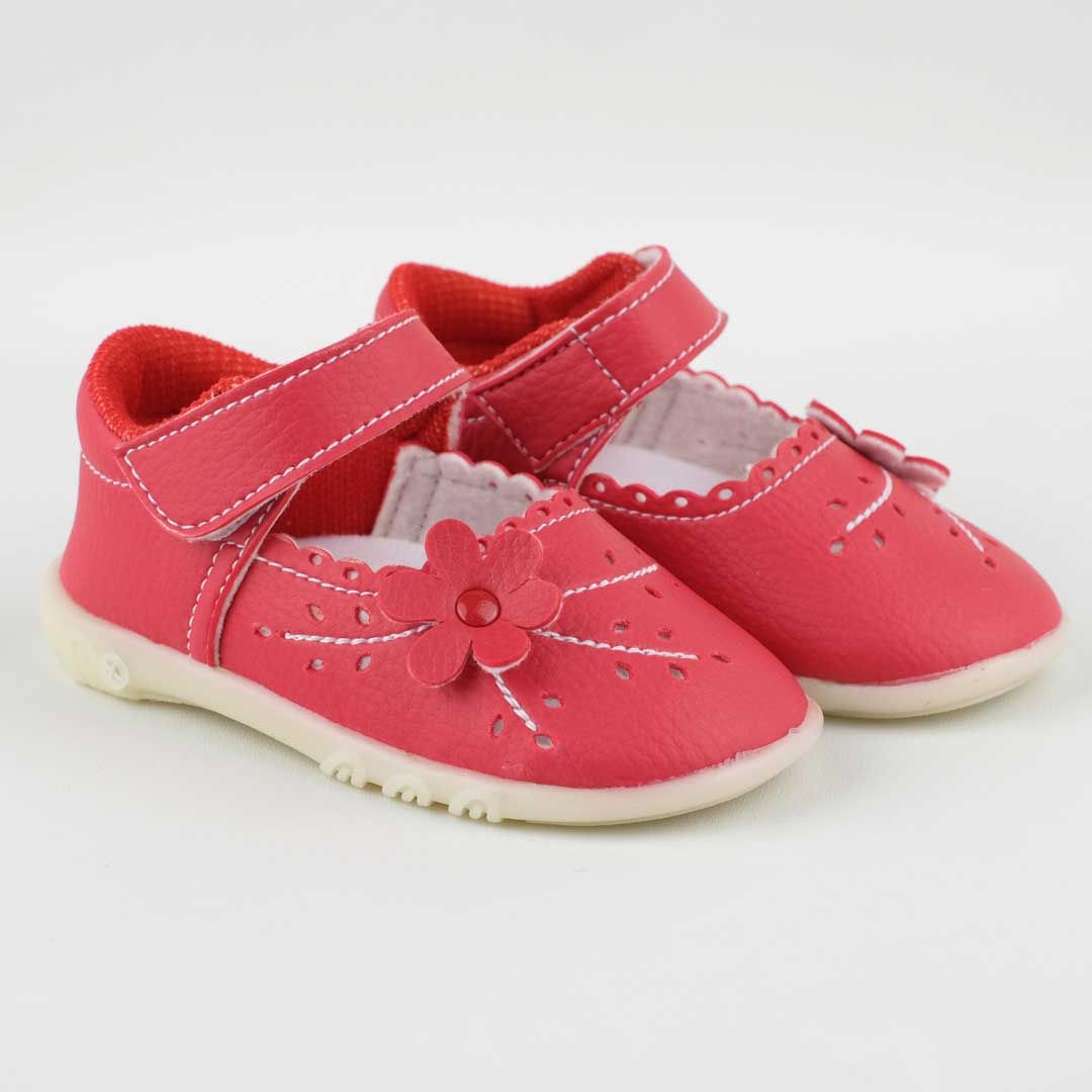 Happy Baby - Sepatu Bayi Bunyi Perempuan - PCB-851 - Red - Size 21 - 1