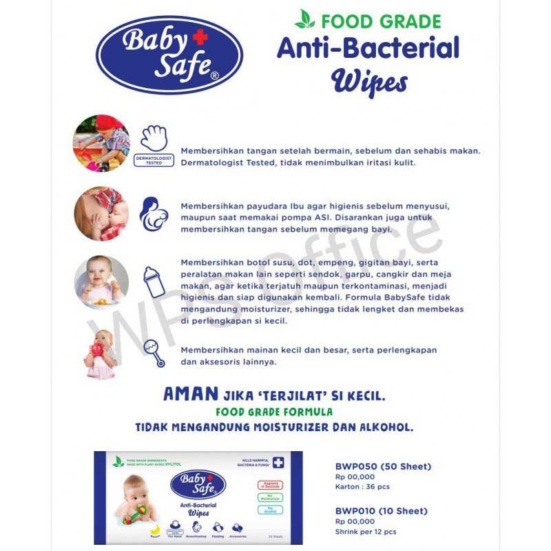 Baby Safe Food Grade Antibacterial Wipes 50S - 2