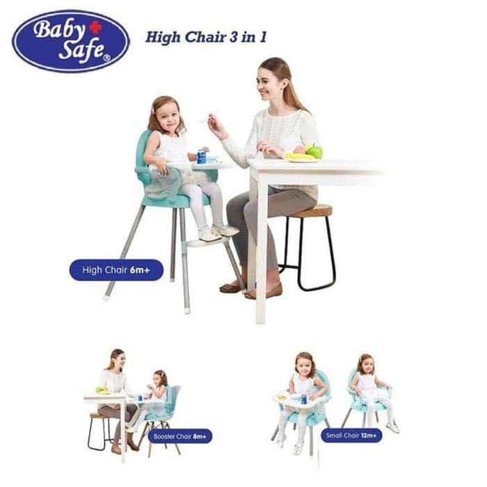Baby Safe High Chair 3 In 1 Green - 1