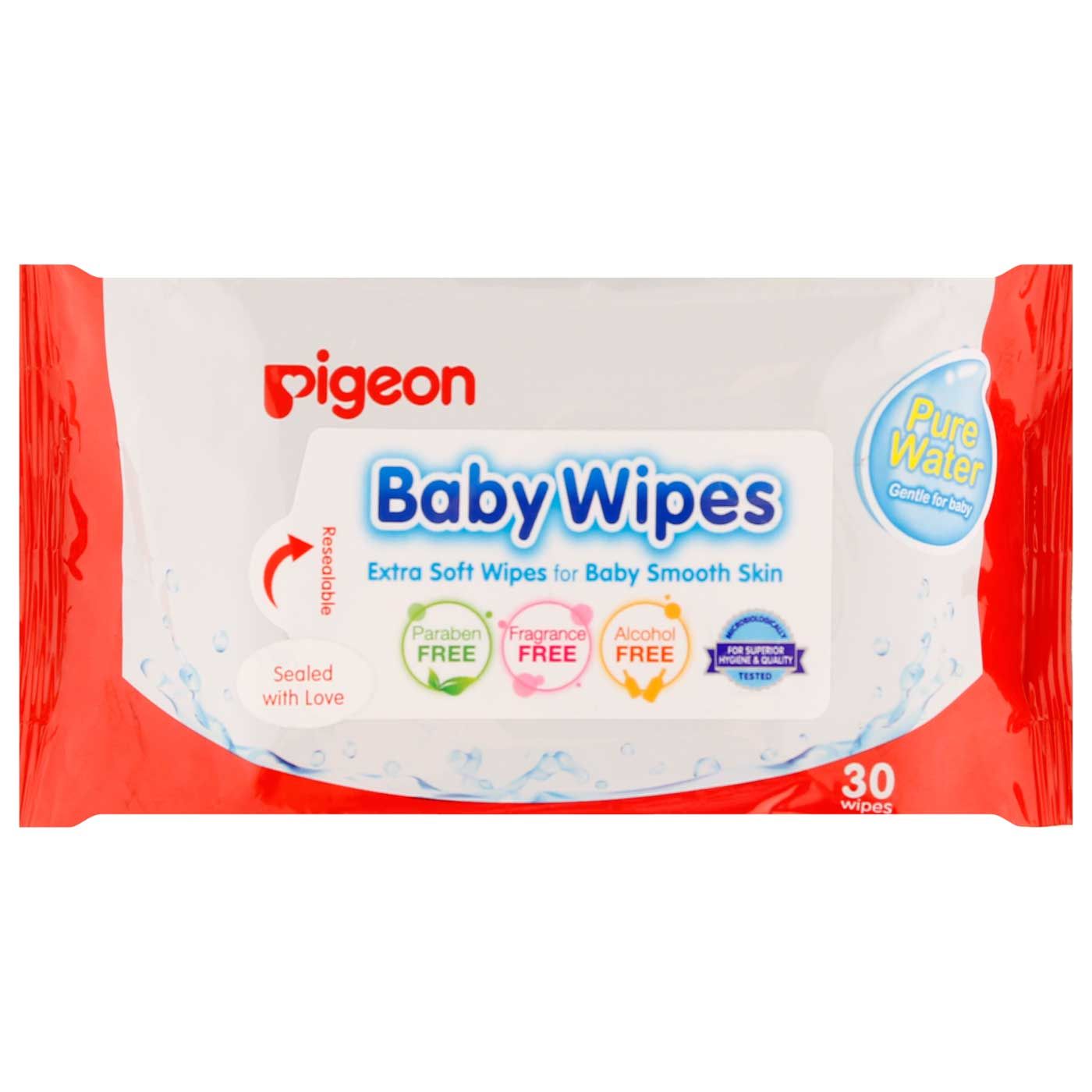 Pigeon Baby Wipes Pure Water 30's - 1