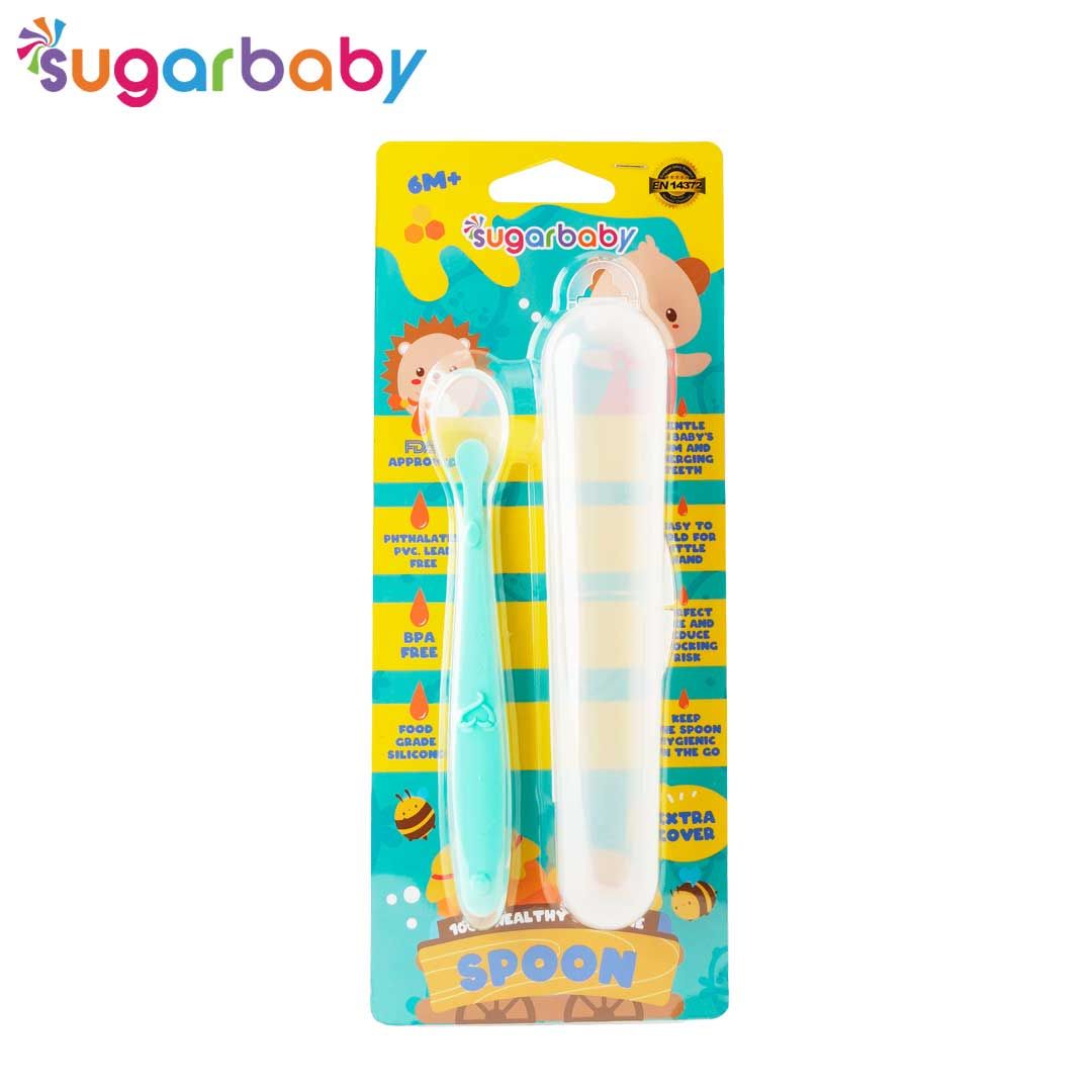 Sugar Baby 100% Healthy Silicone Spoon - Green - 2