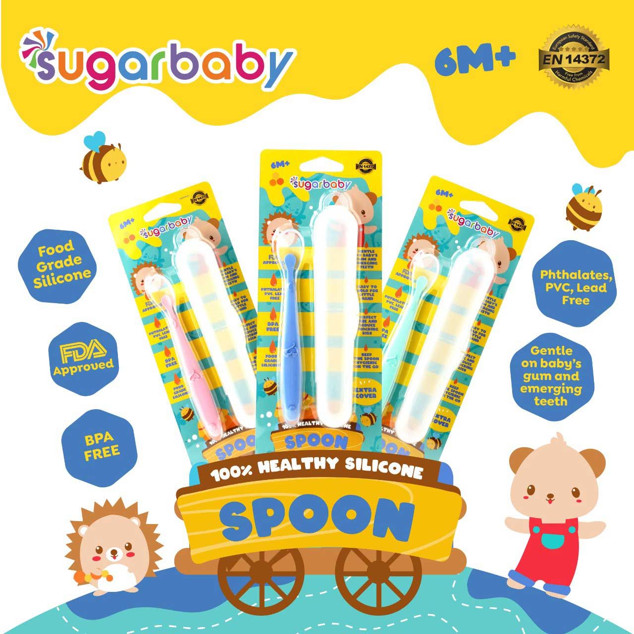 Sugar Baby 100% Healthy Silicone Spoon - Green - 3