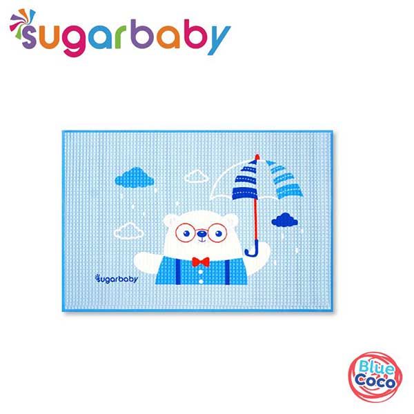 Sugar Baby Organic Healthy - Premium Air Filled Rubber Cot Sheet - Blue Coco - 2