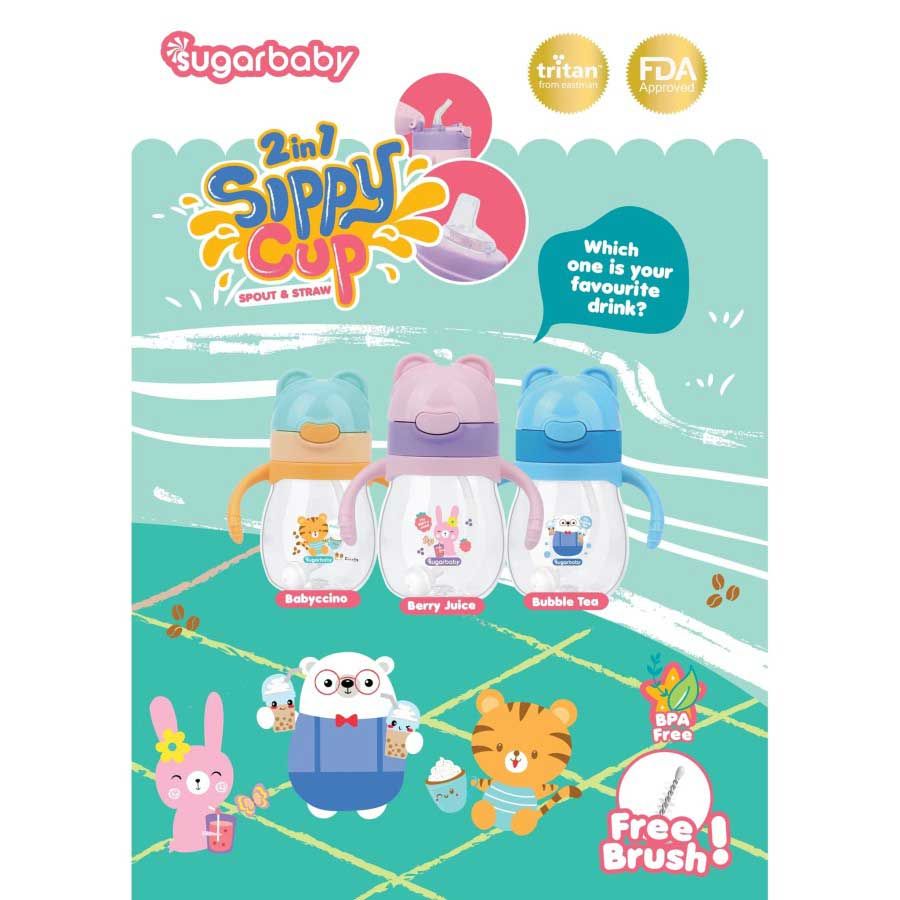 Sugar Baby 2 In 1 Sippy Cup 270ML - Pink - 3