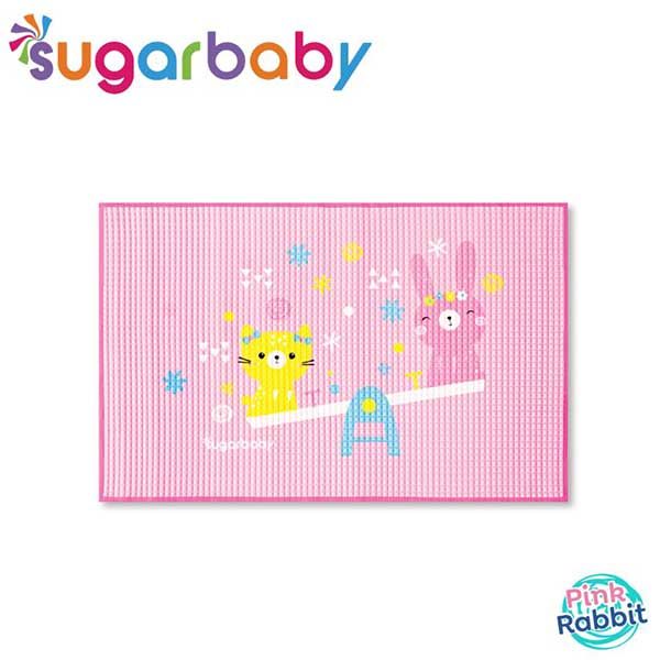 Sugar Baby Organic Healthy - Premium Air Filled Rubber Cot Sheet - Pink Rabbit - 2