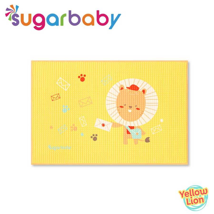 Sugar Baby Organic Healthy - Premium Air Filled Rubber Cot Sheet - Yellow Lion - 2