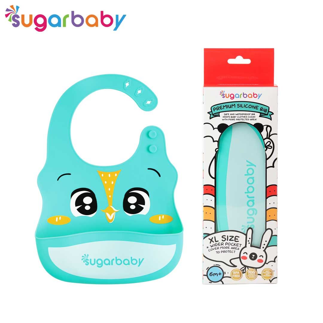 Sugar Baby Premium Silicone Bib XL Size - Green - 1
