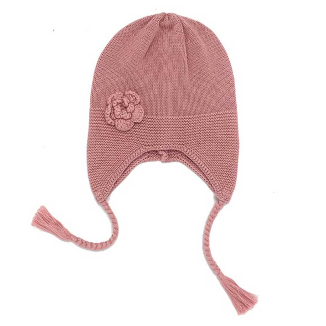 Bamboo Knit Hat Flower - Rose - BBHF-ROS - 1