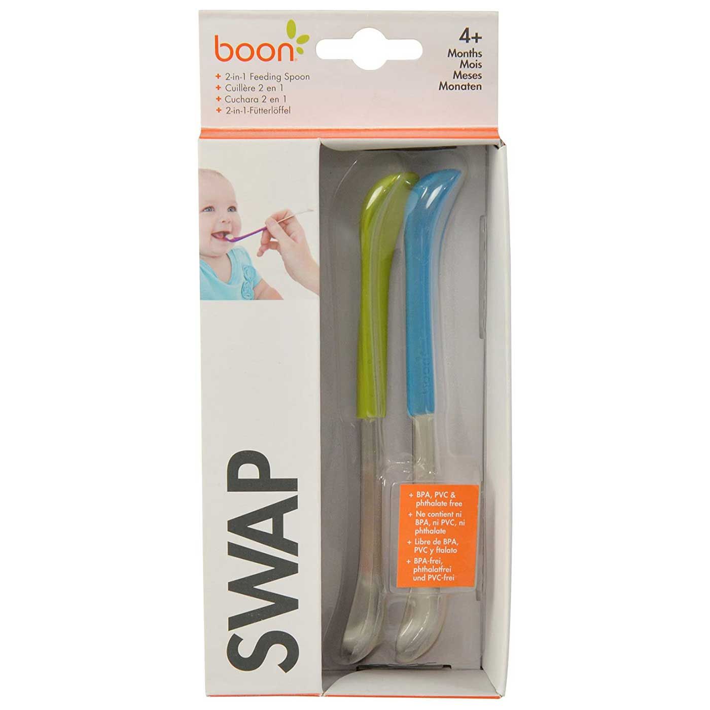 Boon Swap Feeding Spoon 2 In 1 (Blue-Green) - 10150 - 2