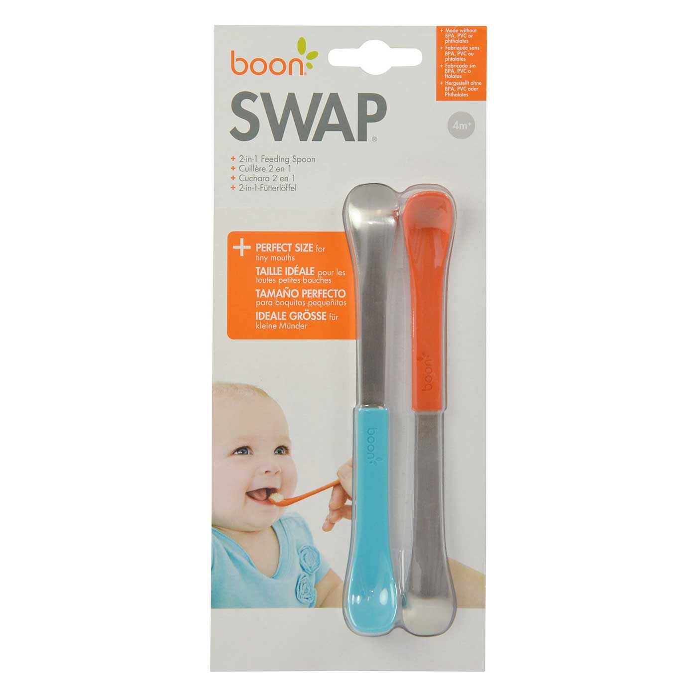 Boon Swap Feeding Spoon 2 In 1 (Blue-Orange) - 298 - 2