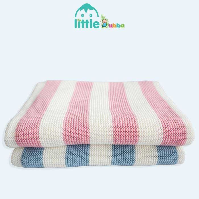 Little Bubba Knit Blanket Stripe - Flamingo - LBS-FLA - 3