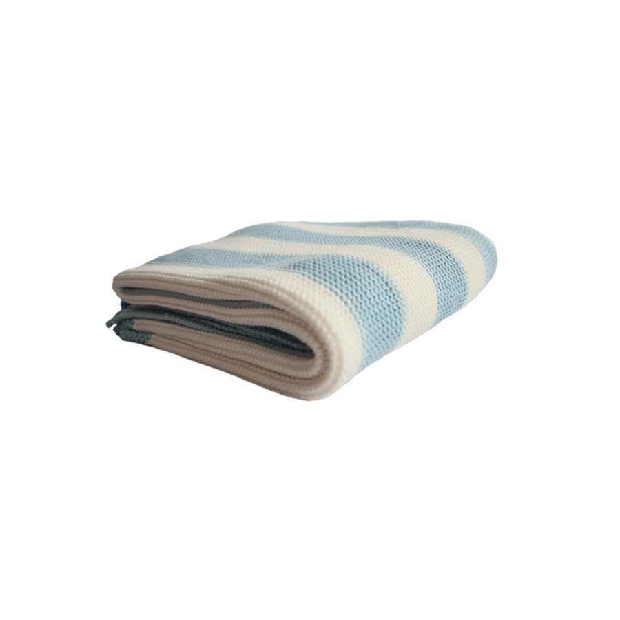 Little Bubba Knit Blanket Stripe - Artic Blue - LBS-ARBLU - 1