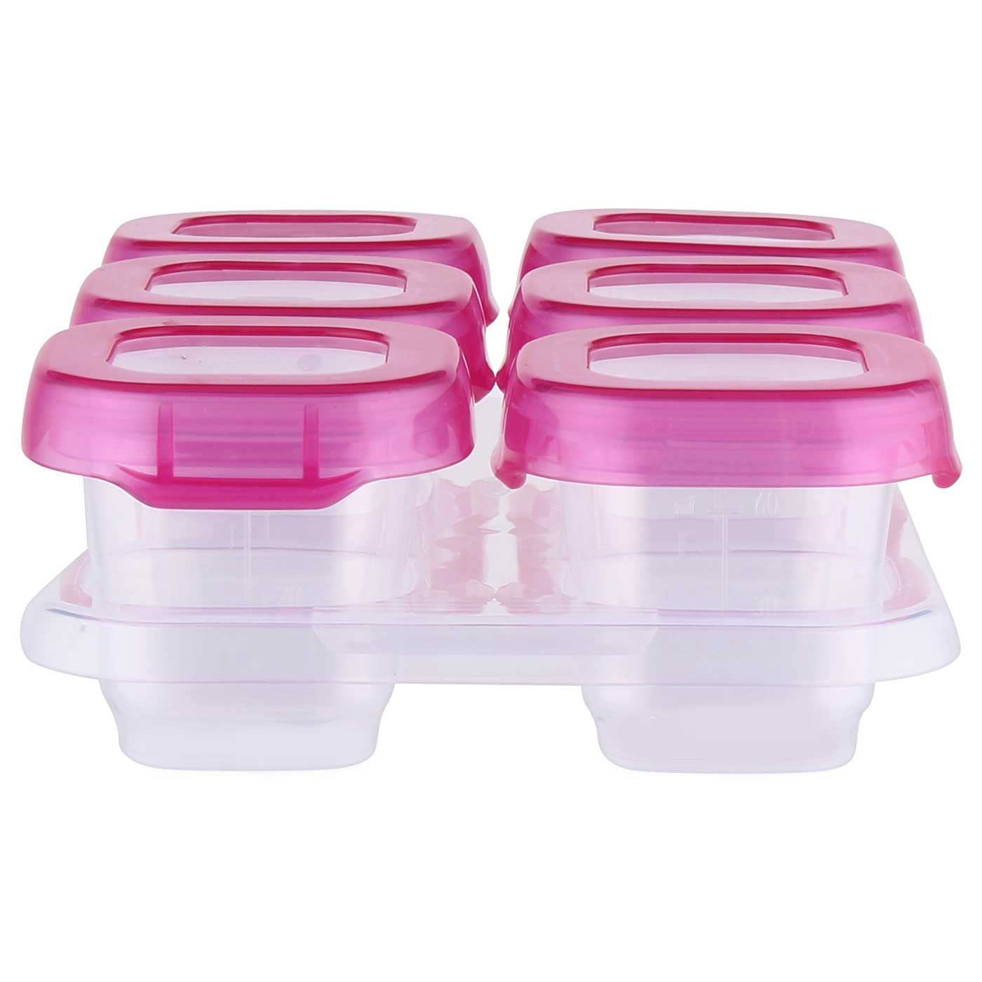 Free OXO Tot Baby Blocks Freezer Storage Containers 2oz Pink(Bebelac) - 3