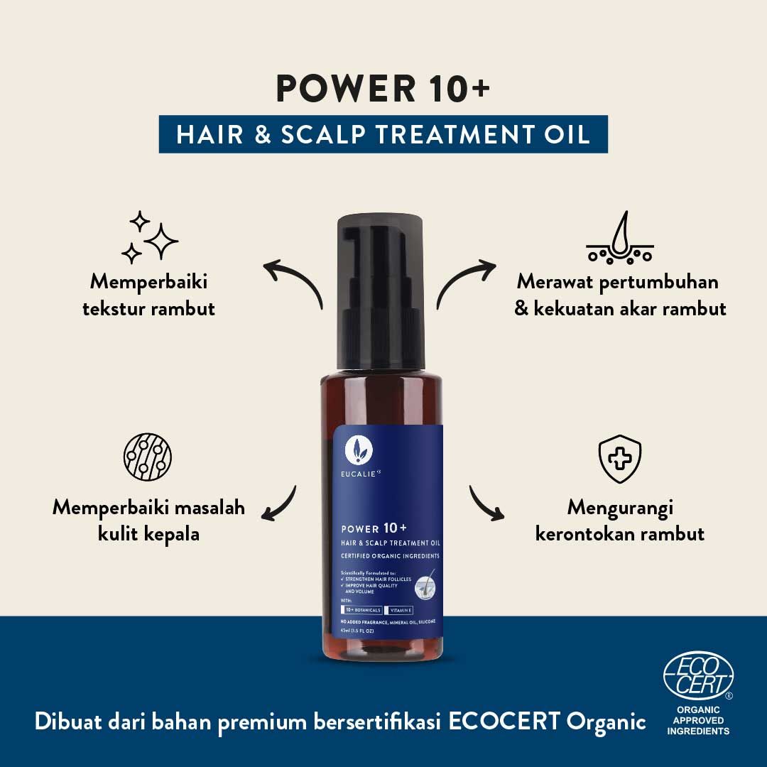 Eucalie Organic Hair & Scalp Treatment Oil - Power 10+ (50ml) - 3