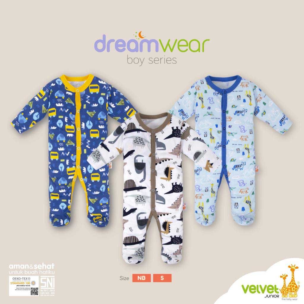 Velvet Junior Dreamwear Mighty Sleepsuit - Jumper Baby Bayi | Baju Tidur Bayi (Boy) Size L - 1