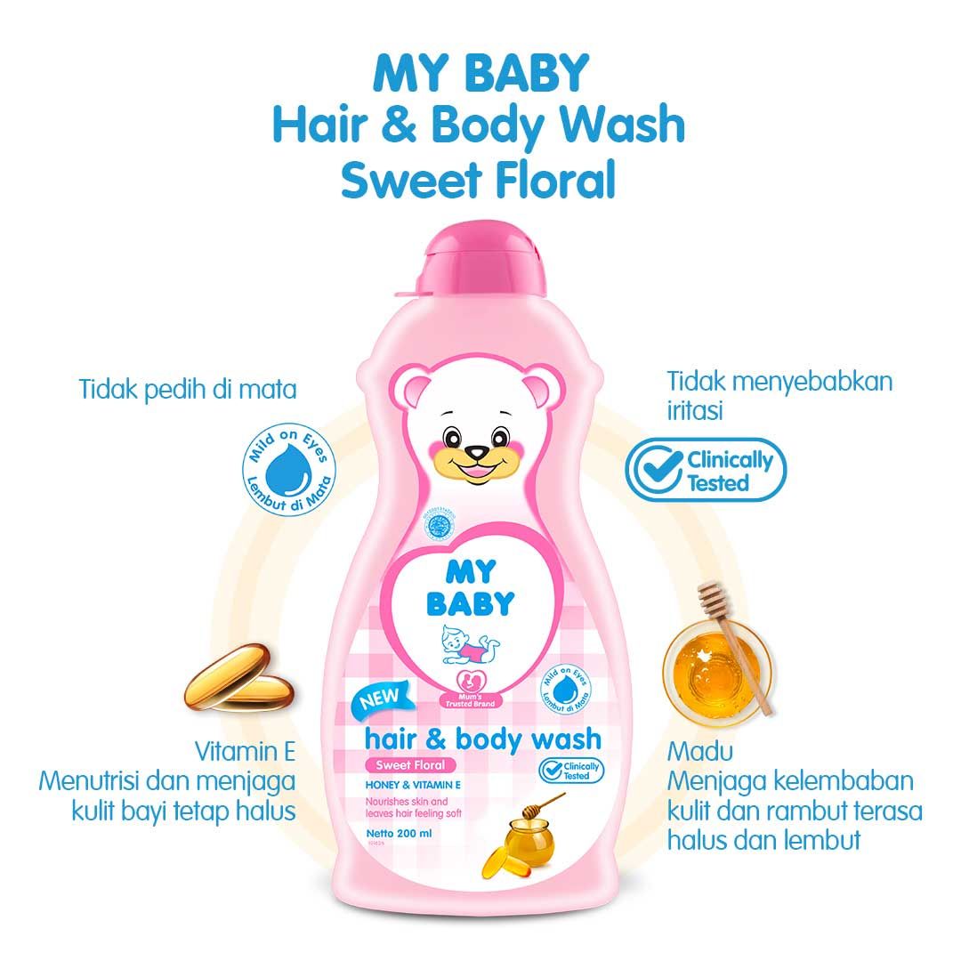 My Baby Hair & Body Wash Sweet Floral 200 ml - 4