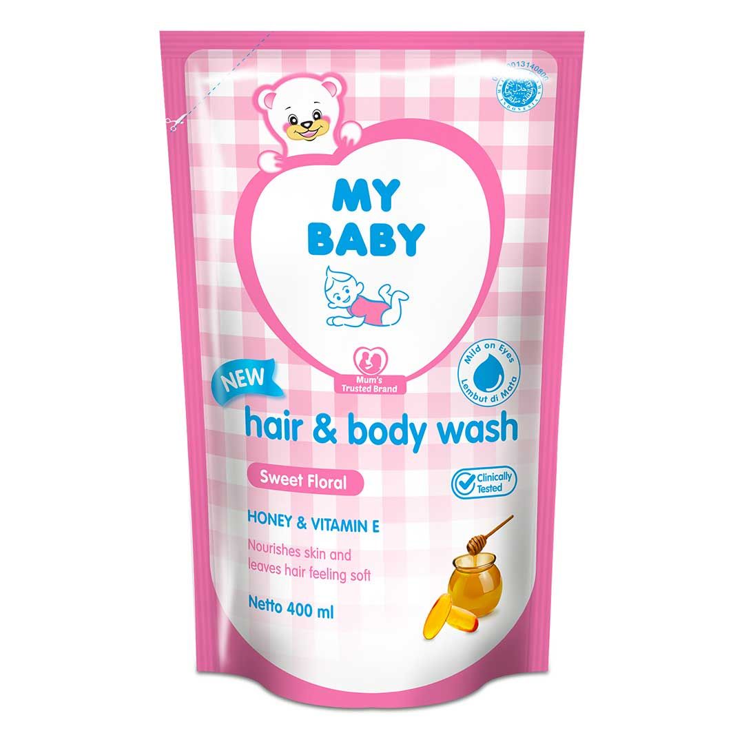 My Baby Hair & Body Wash Sweet Floral 400 ml Refill - 2