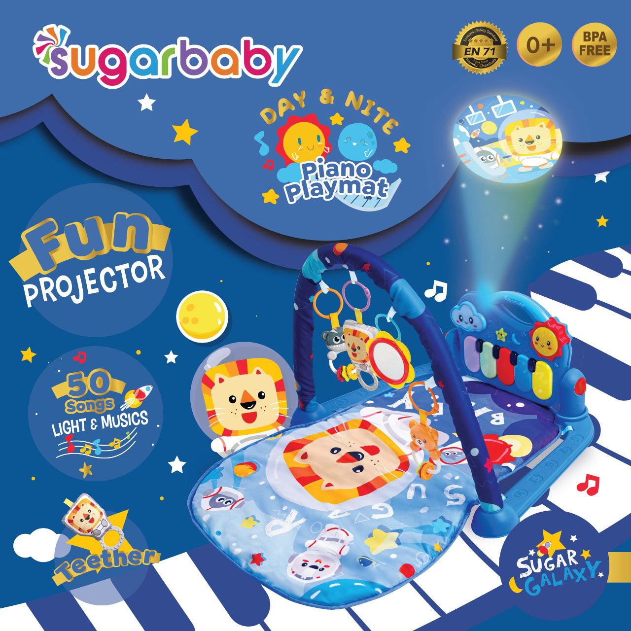 Sugar Baby Day & Nite Piano Playmat - Sugar Galaxy - 2
