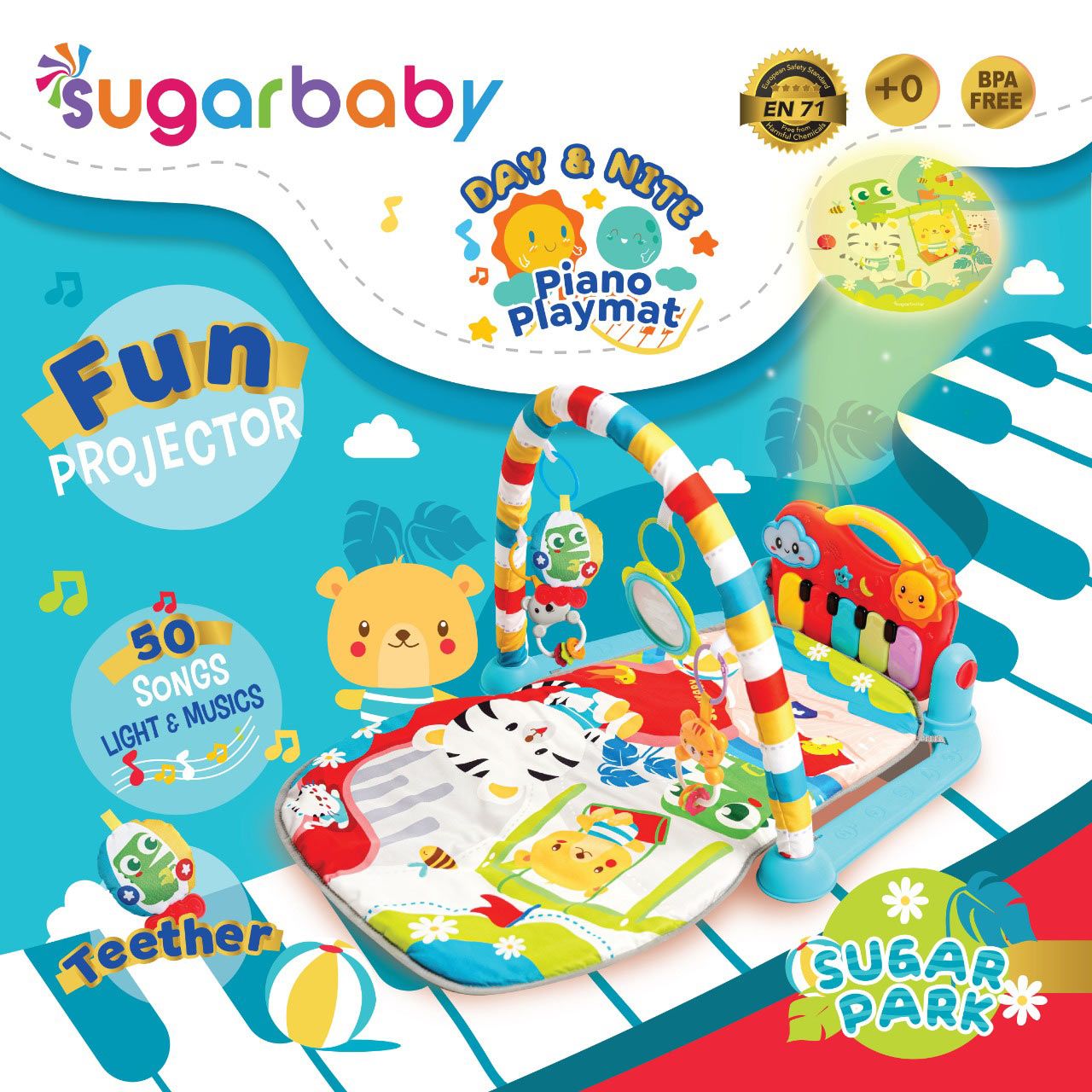 Sugar Baby Day & Nite Piano Playmat - Sugar Park - 2
