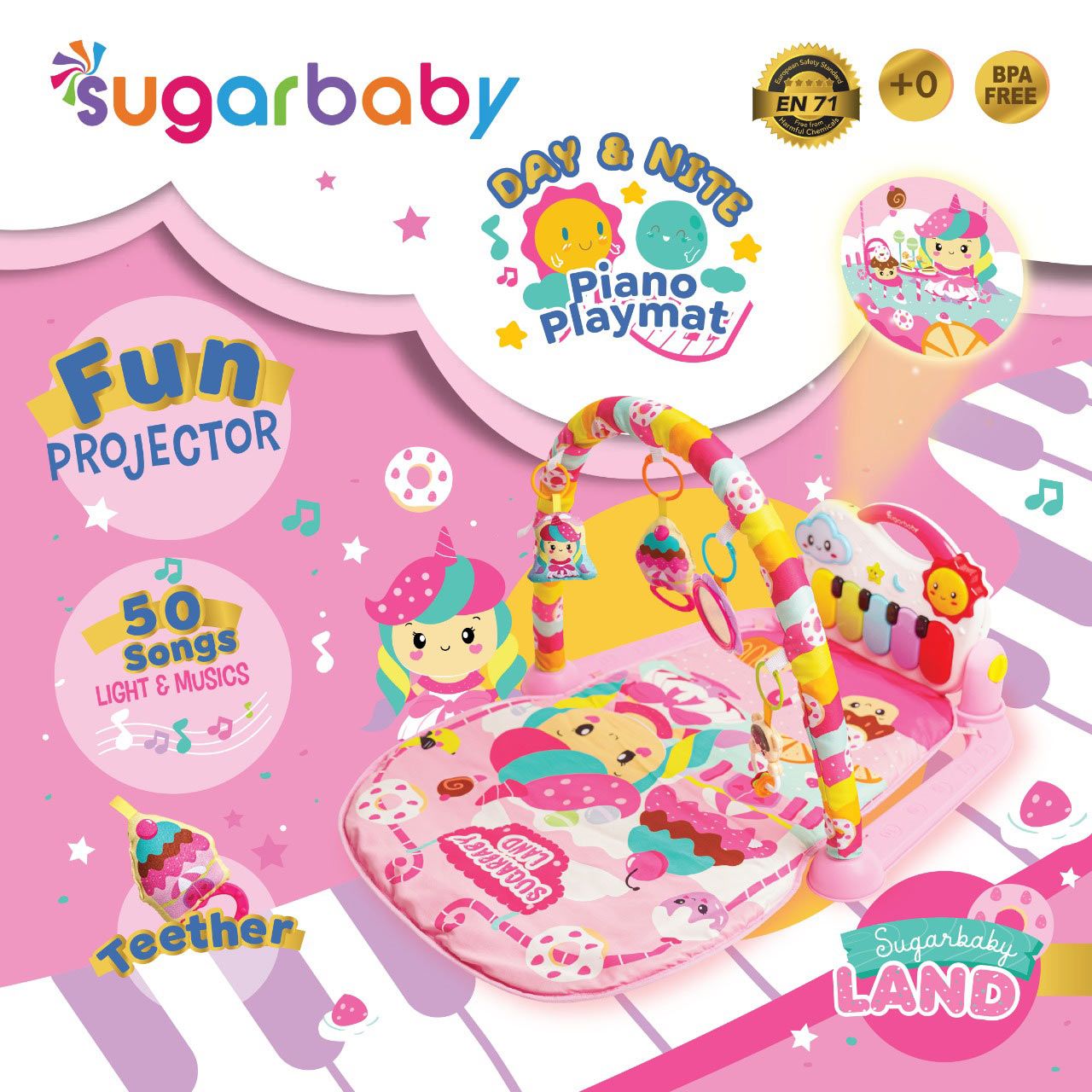 Sugar Baby Day & Nite Piano Playmat - SugarBaby Land - 2