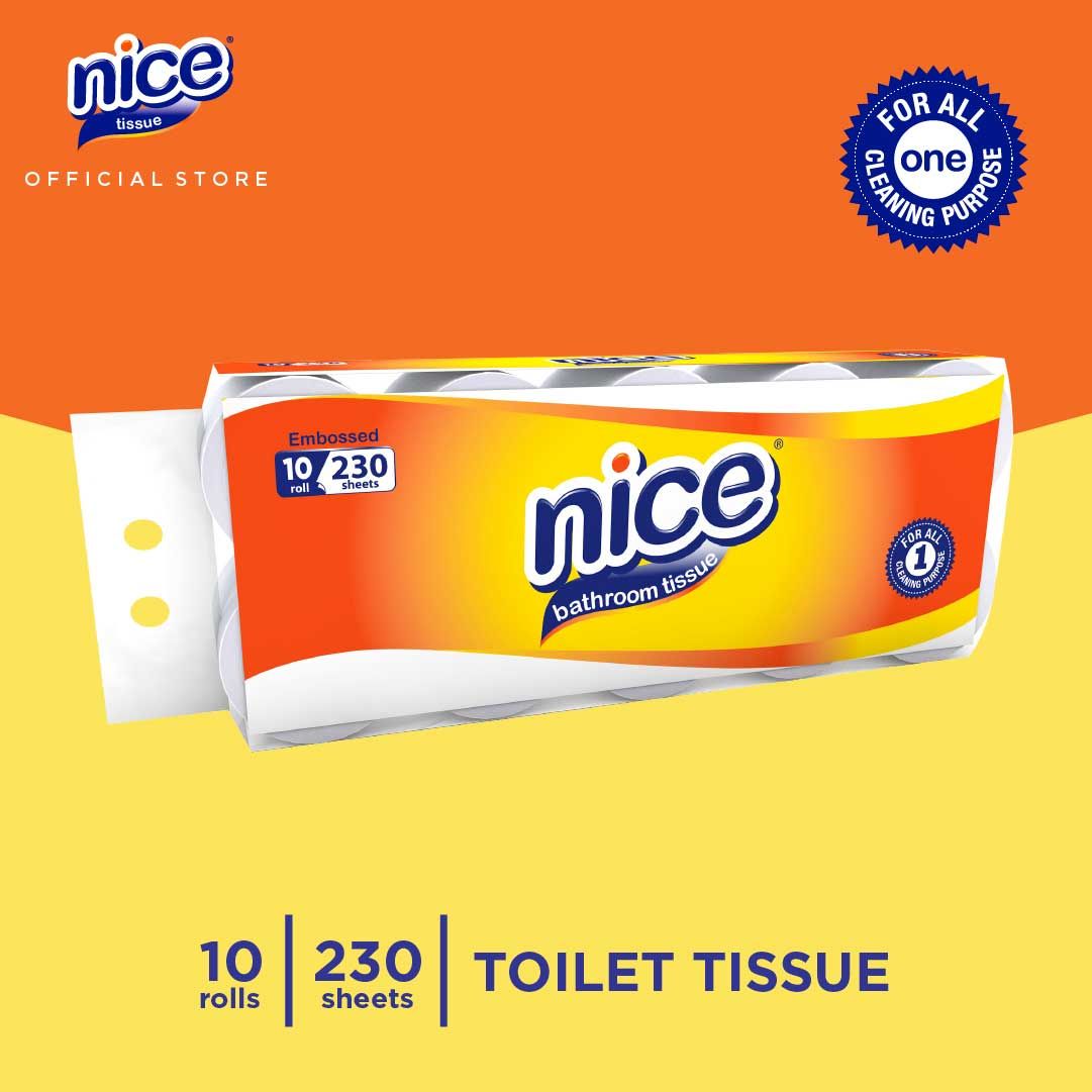 Nice Toilet Core Emboss 10 Rolls 230's - 1
