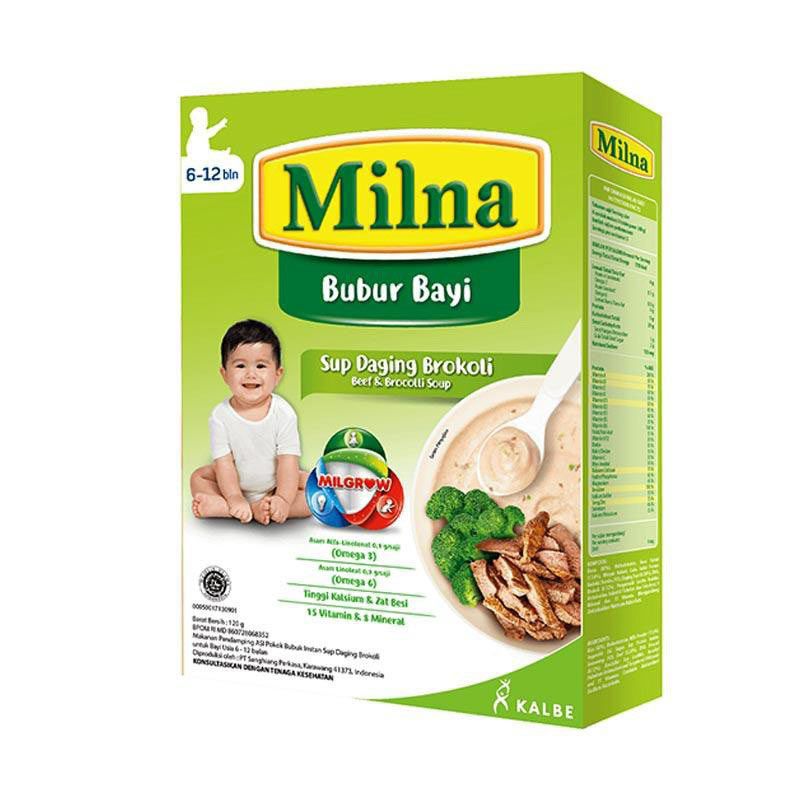 Milna Bubur Reguler 6+ Sup Daging Brokoli 120G - 1