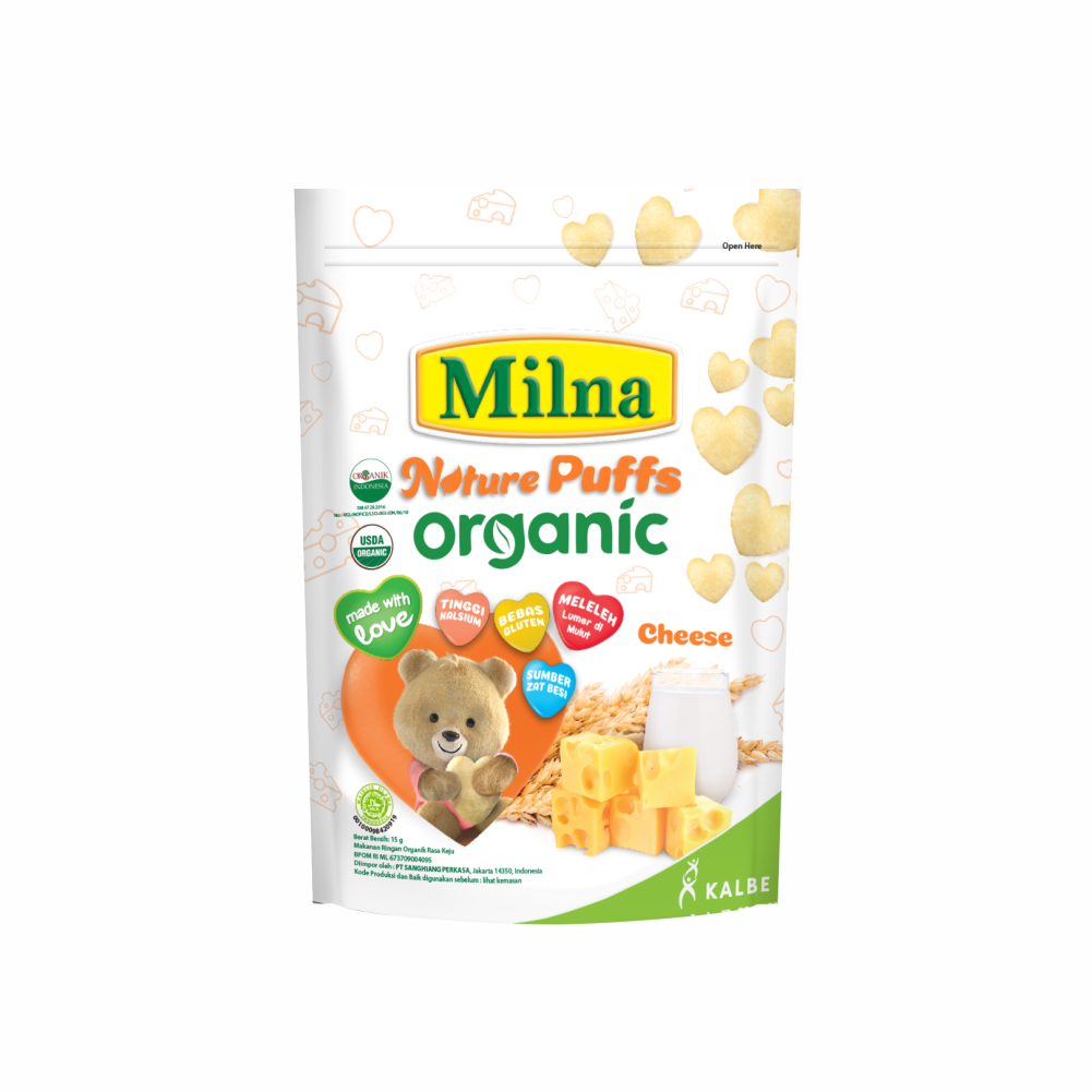 Milna Nature Puff Organic Cheese 15 G - 1