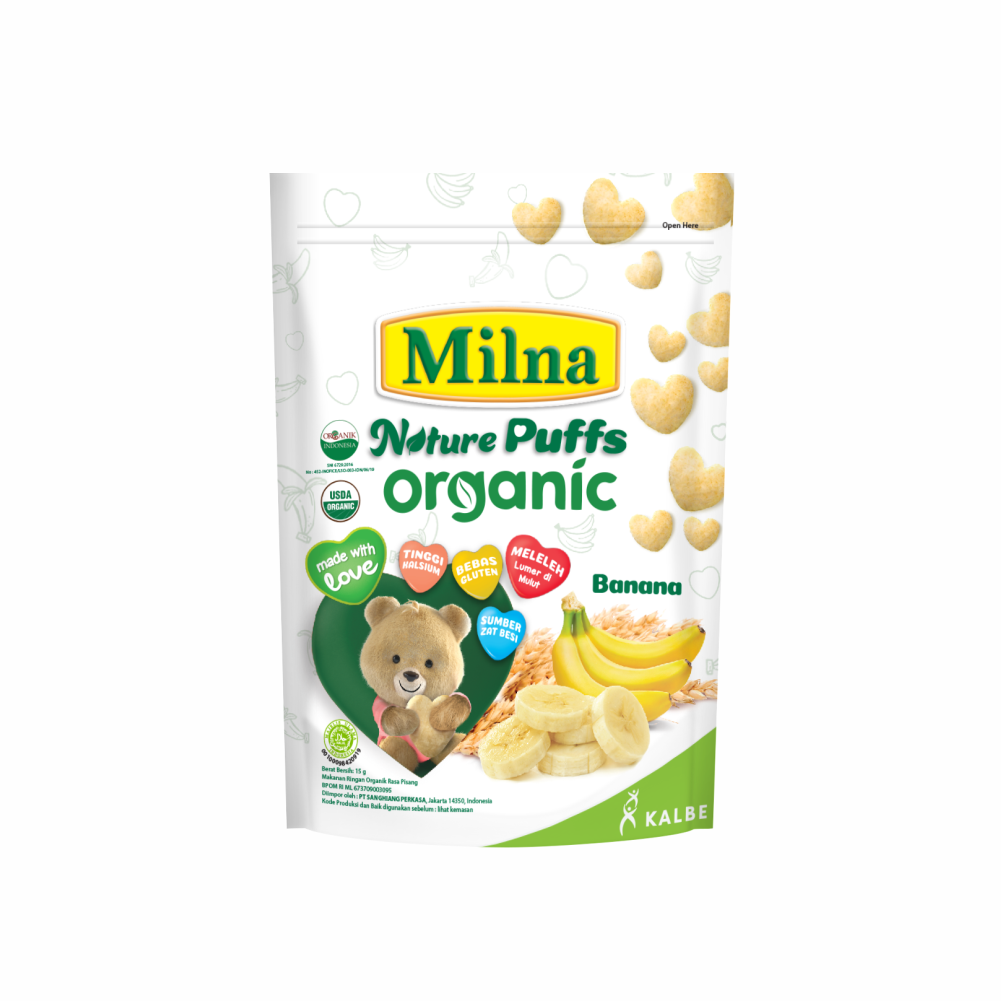 Milna Nature Puff Organic Banana 15 G - 1