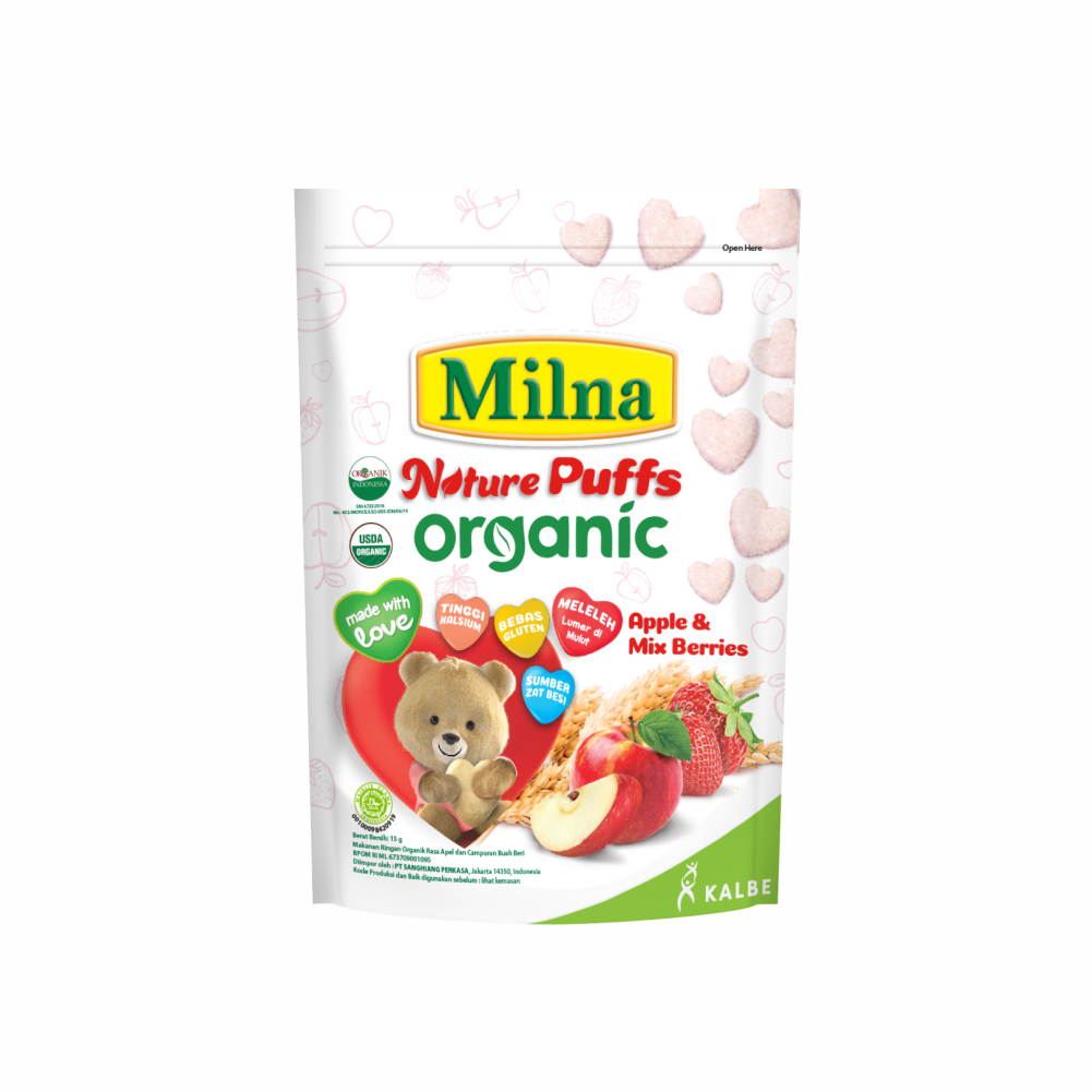 Milna Nature Puff Organic Apple and Mix Berries 15 G - 1