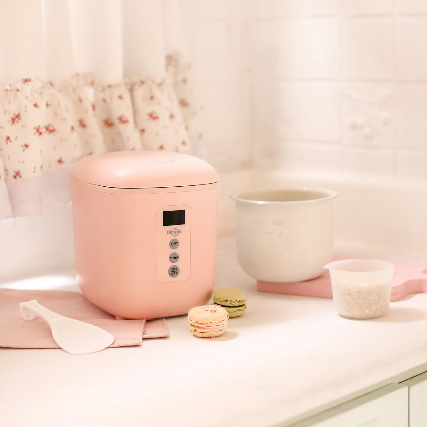 Little Dimple Mini Rice Cooker Pink - 2
