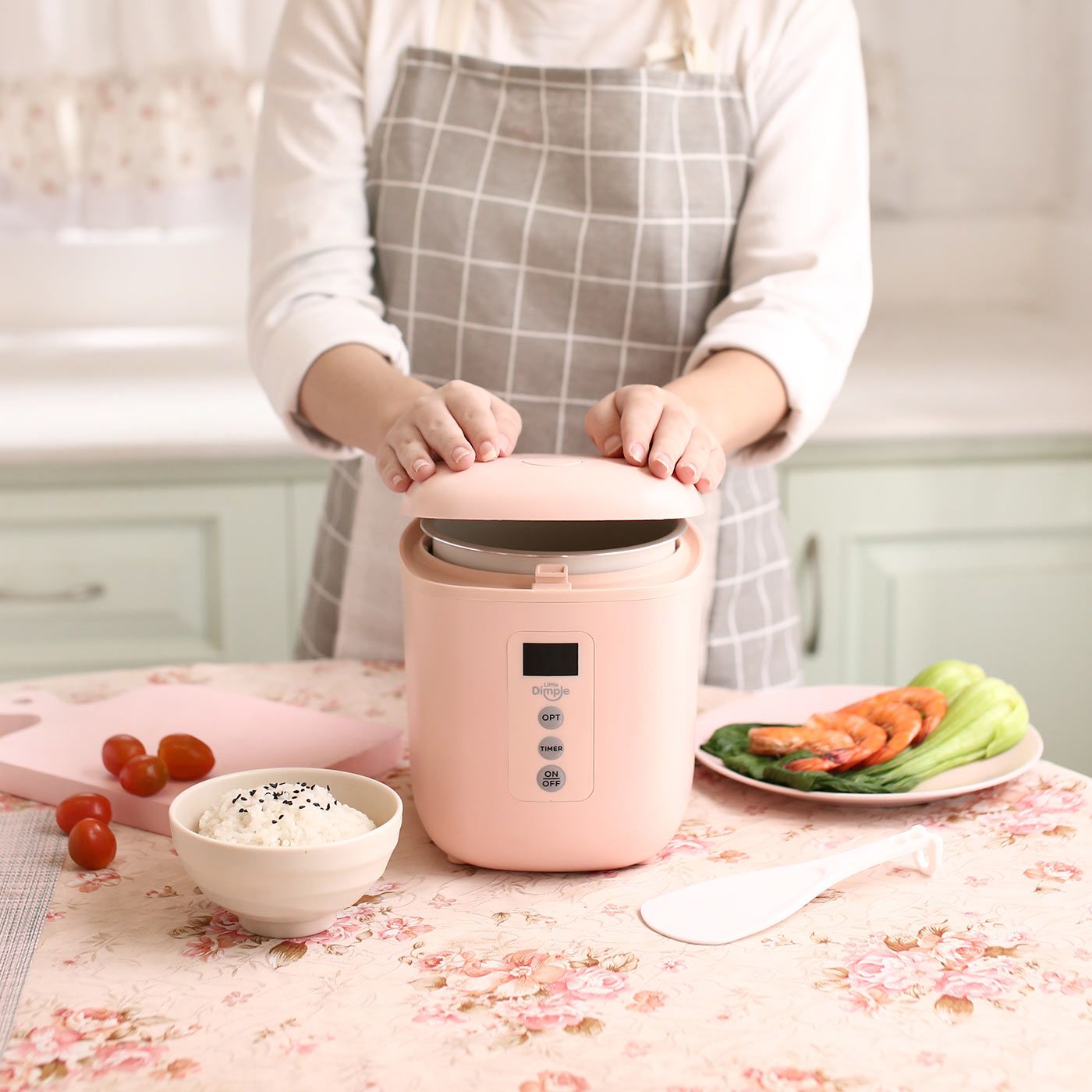 Little Dimple Mini Rice Cooker Pink - 3