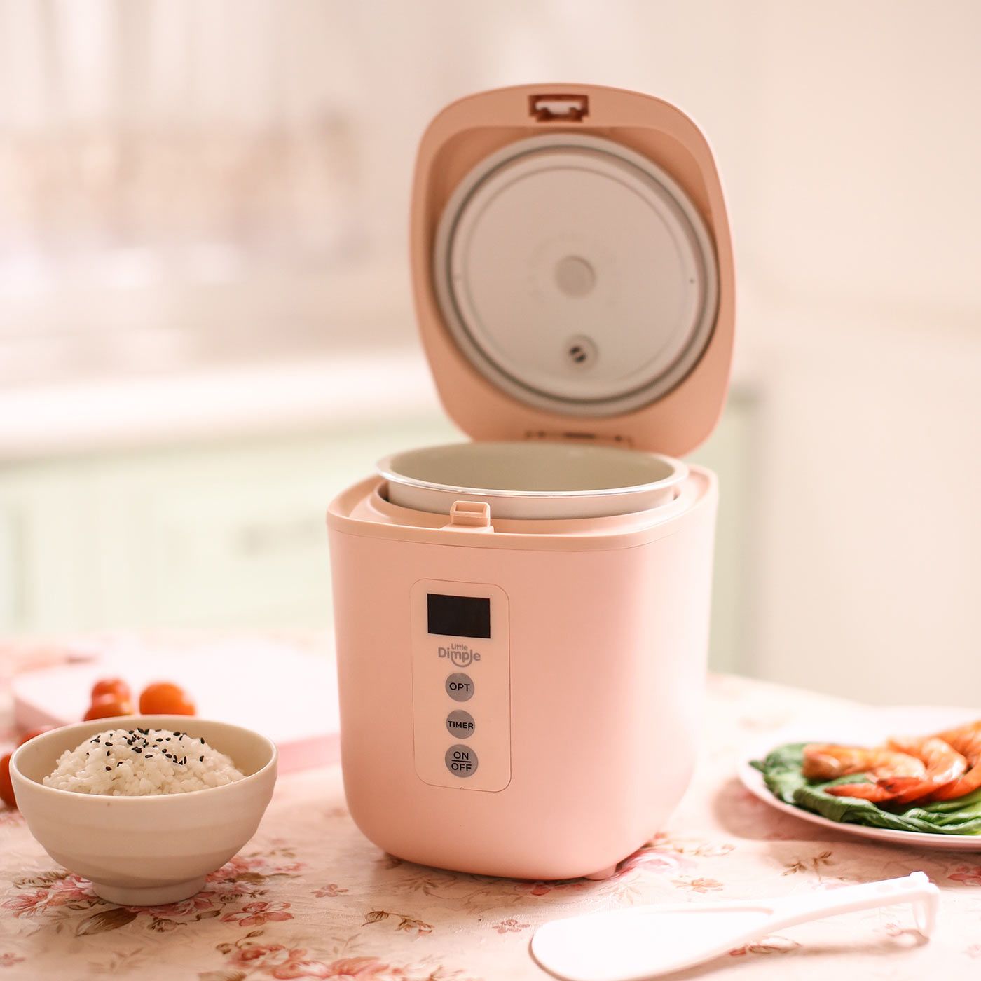 Little Dimple Mini Rice Cooker Pink - 4