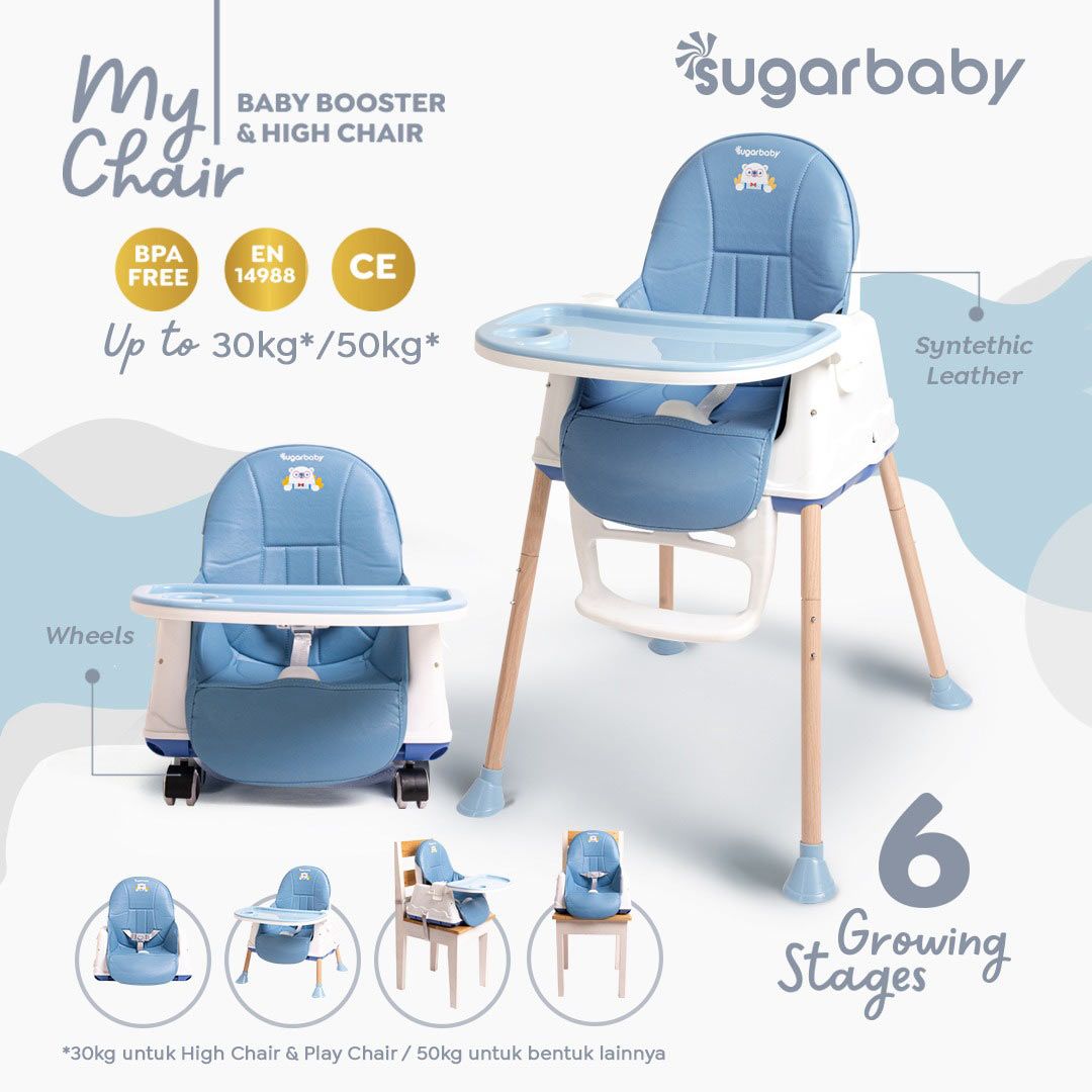 Sugarbaby My Chair (Baby Booster & High Chair) : 6 Growing Stages- Blue - 2