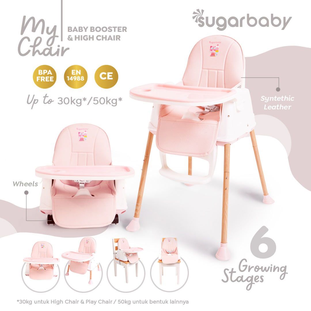 Sugarbaby My Chair (Baby Booster & High Chair) : 6 Growing Stages - Pink - 2