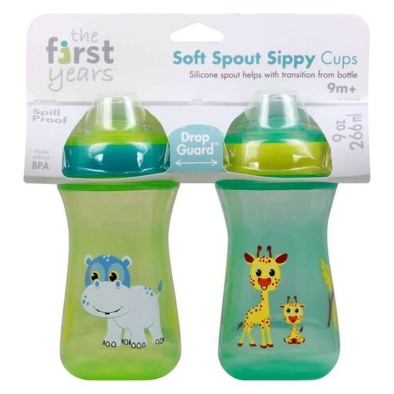 The First Year Soft Spout 9oz Sippy Cup 2pk Animal Boy - 1