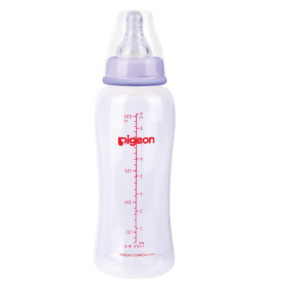 Pigeon Botol Pp Clear Streamline 250ml W/ S-Type Nipple (Ungu) - 1