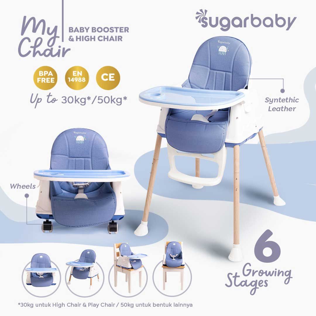 Sugarbaby My Chair (Baby Booster & High Chair) : 6 Growing Stages - Blue Sea - 2