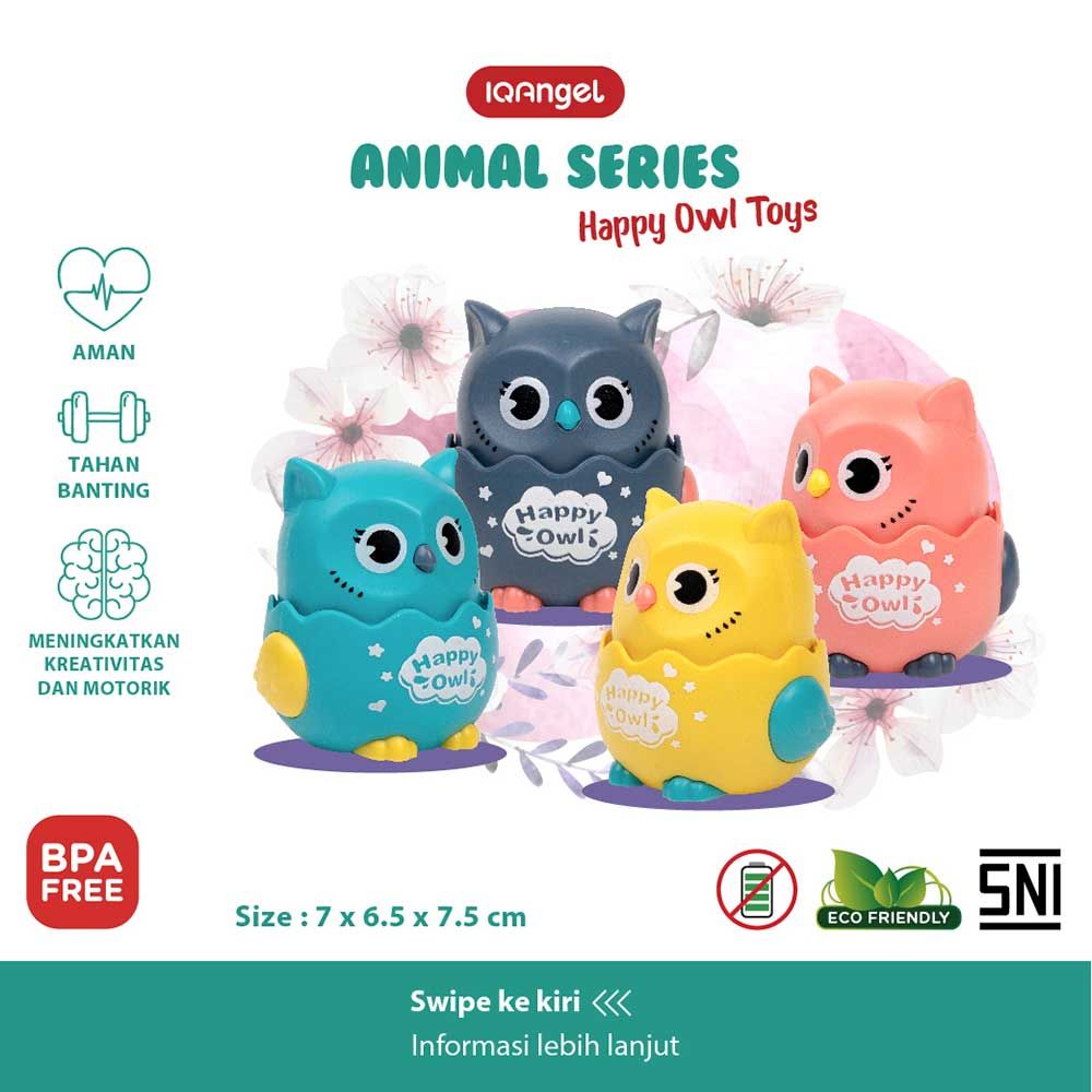 IQ Angel Happy Owl Toys – Grey - 5