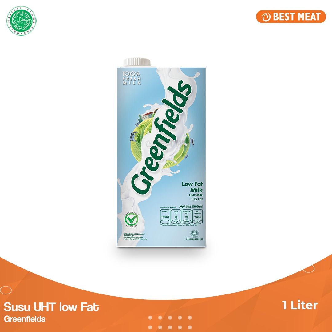 Greenfields Susu UHT Low Fat 1L - 1